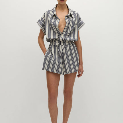 Cyrene Playsuit, Antique Navy Stripe