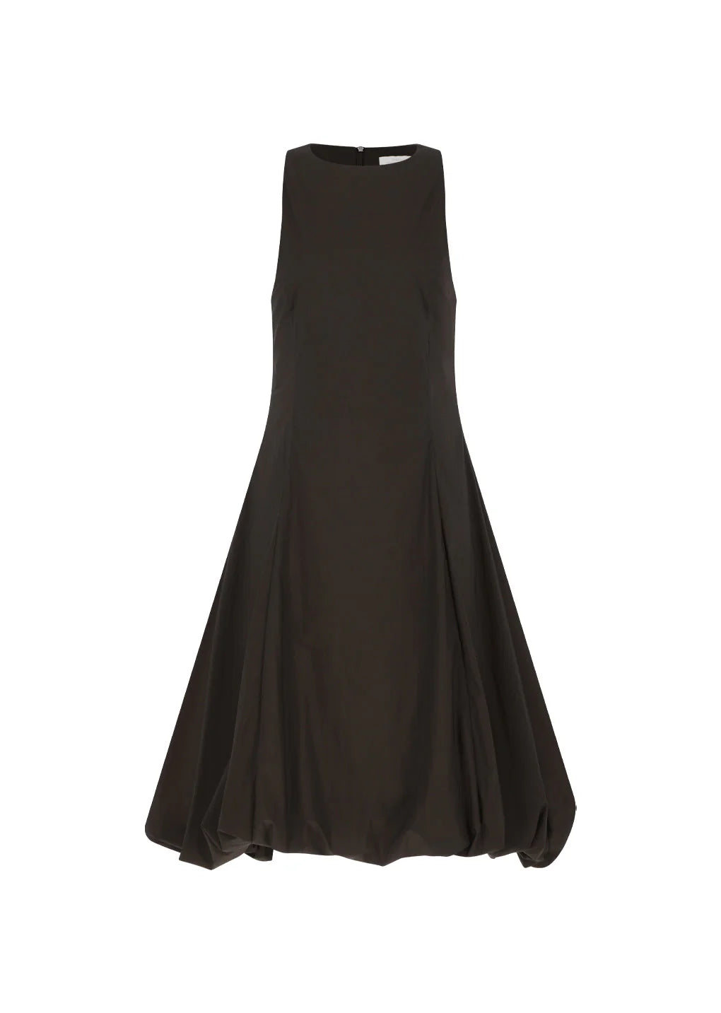 Sheer Padded Volume Dress, Brown
