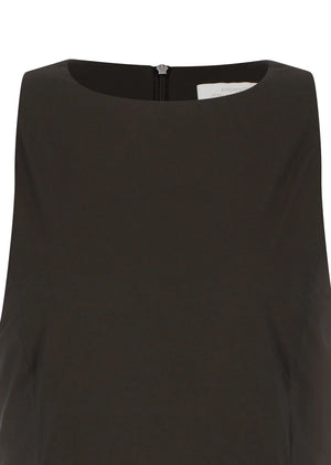 Sheer Padded Volume Dress, Brown