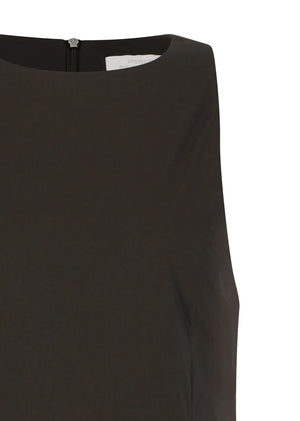 Sheer Padded Volume Dress, Brown