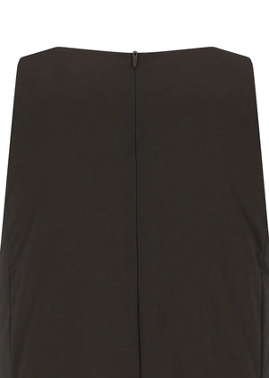Sheer Padded Volume Dress, Brown