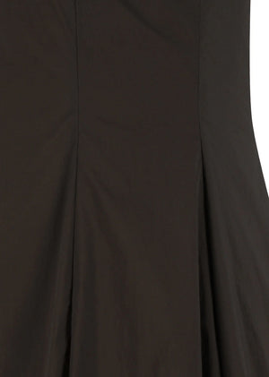 Sheer Padded Volume Dress, Brown