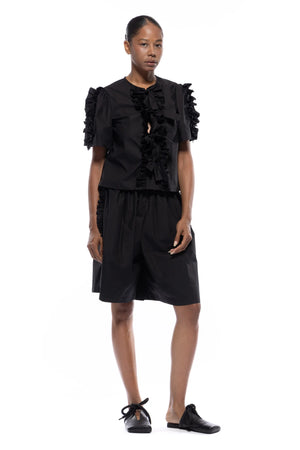Adele Ruffle Shorts, Black