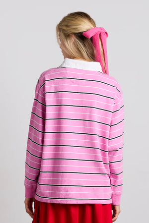 Remie Rugby Shirt, Pink Stripe