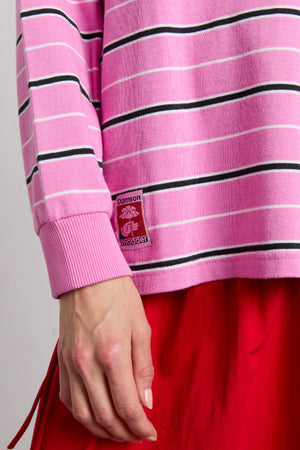 Remie Rugby Shirt, Pink Stripe