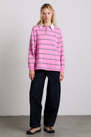 Remie Rugby Shirt, Pink Stripe