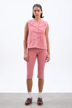 Capri Jeans, Red Gingham