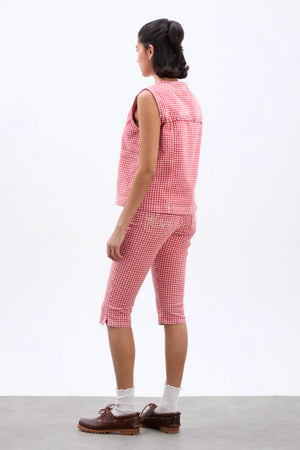 Capri Jeans, Red Gingham
