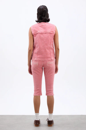 Capri Jeans, Red Gingham
