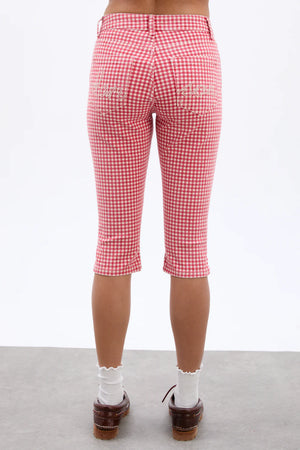 Capri Jeans, Red Gingham