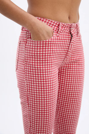Capri Jeans, Red Gingham