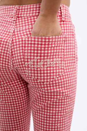 Capri Jeans, Red Gingham