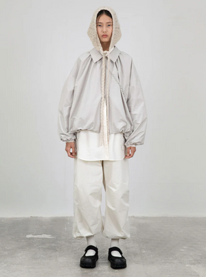 Shirring Volume Jumper, Ivory