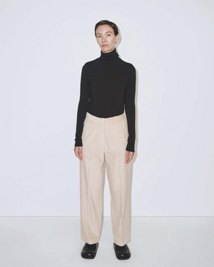 Corduroy Straight Leg Pants, Light Beige
