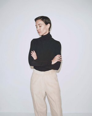 Corduroy Straight Leg Pants, Light Beige