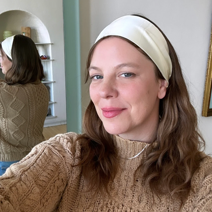 Bardot Wide Headband, Ivory