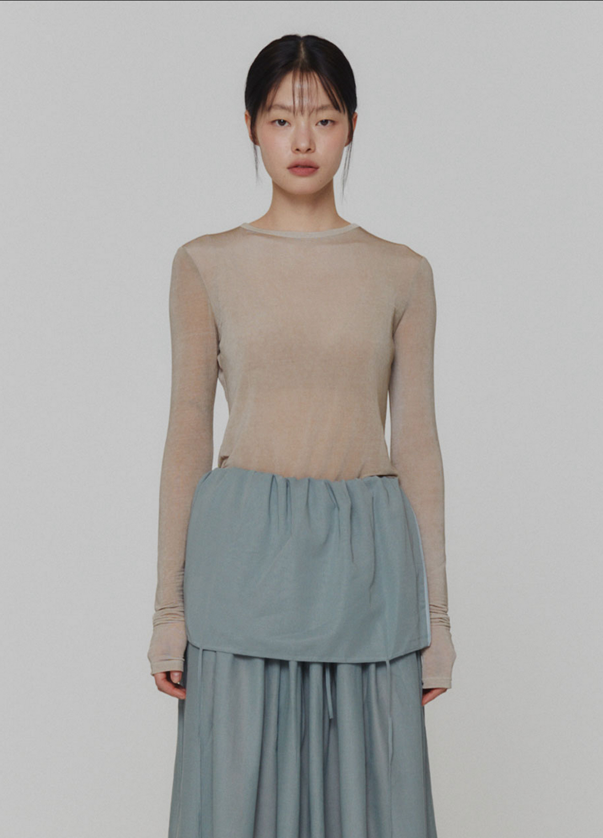 women's sheer long sleeve blouse