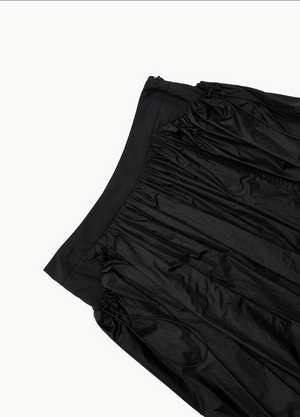 Layered Shirring Skirt, Black