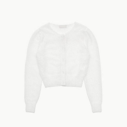 Hairy Grandma Cardigan, White