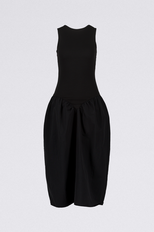 Sporty Peplum Dress, Black