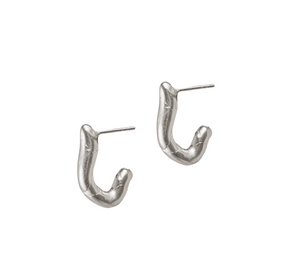 Gambas Earrings, Silver