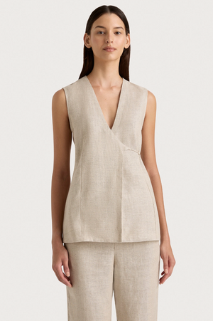 Luela Wrap Vest, Oatmeal