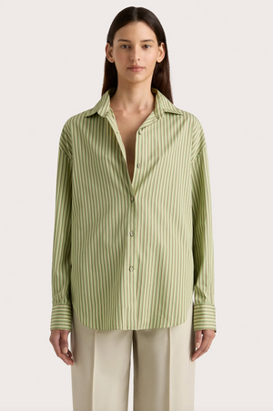 Freja Shirt, Green Stripe