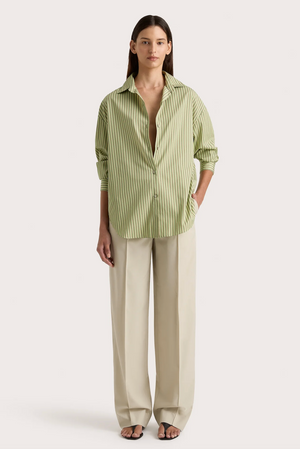 Freja Shirt, Green Stripe