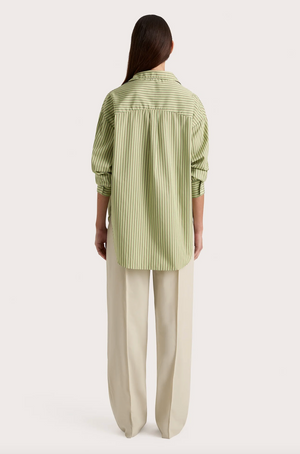 Freja Shirt, Green Stripe