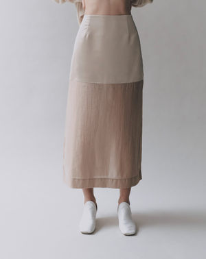 Semi Sheer Skirt, Light Beige