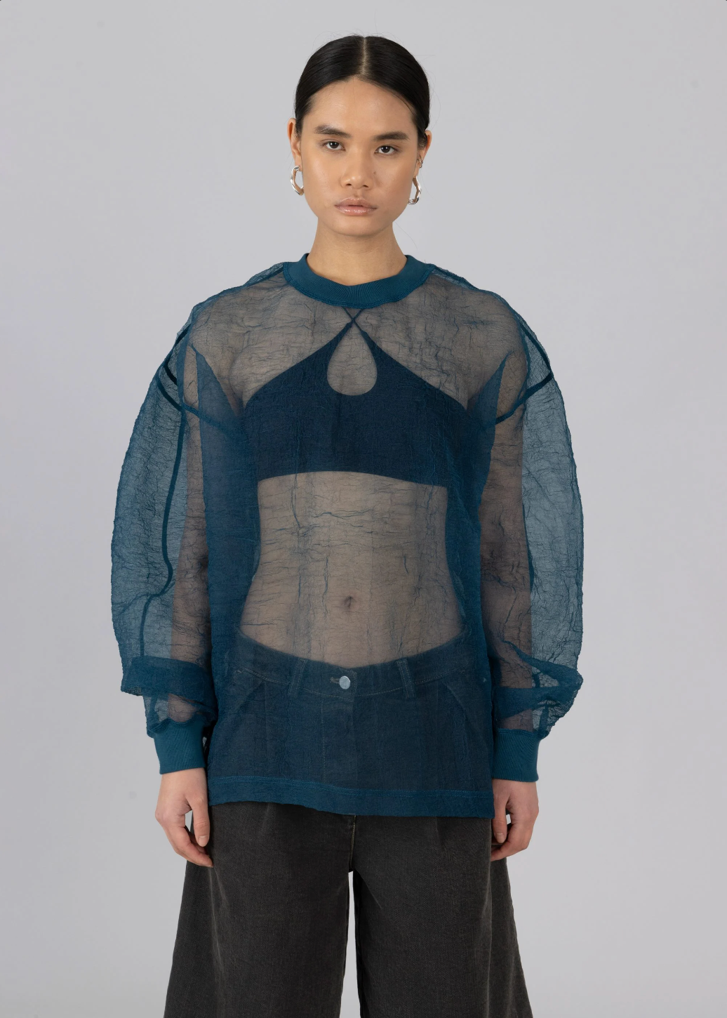 Organza Sweatshirt, Blue