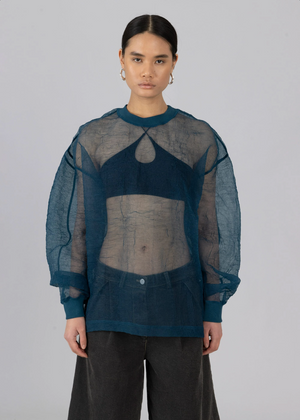 Organza Sweatshirt, Blue