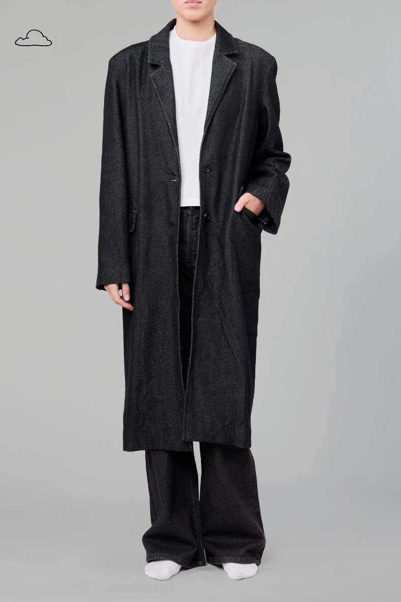 Dimes Coat in Washed Black