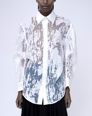 Devore Origami Shirt, Linen White