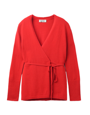 Wrap Cardigan, Lipstick Red