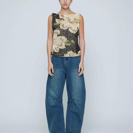 Wooden Beaded Top, Daisy Beads