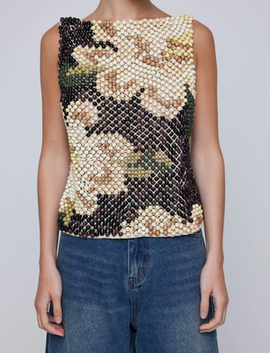 Wooden Beaded Top, Daisy Beads