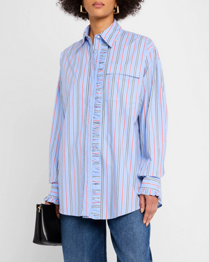 Kylie Shirt, Bold Blue Stripe