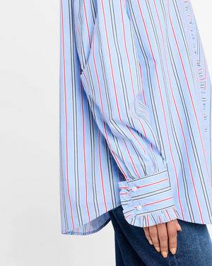 Kylie Shirt, Bold Blue Stripe