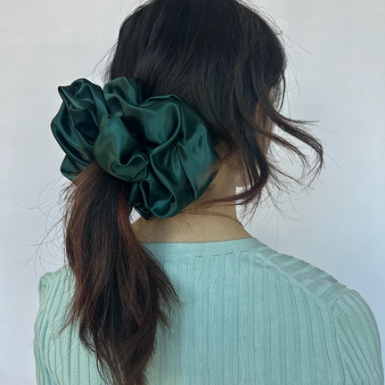 Giant Satin Scrunchie- Deep Teal