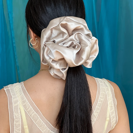 Giant Satin Scrunchie- Mushroom