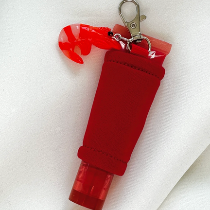 Lip Gloss Coozie Charm- Red