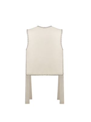 Vatslava Embroidered Vest, Ivory