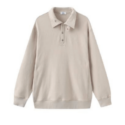 Convertible Collar Polo, Ecru