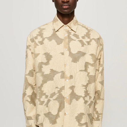 Jack Relaxed Fit Shirt, Beige Floral Burnout