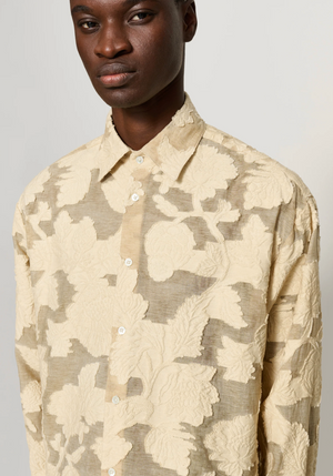 Jack Relaxed Fit Shirt, Beige Floral Burnout