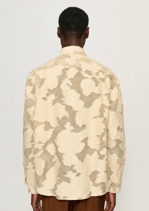 Jack Relaxed Fit Shirt, Beige Floral Burnout