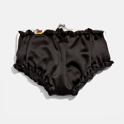 Black Satin Undies Pouch
