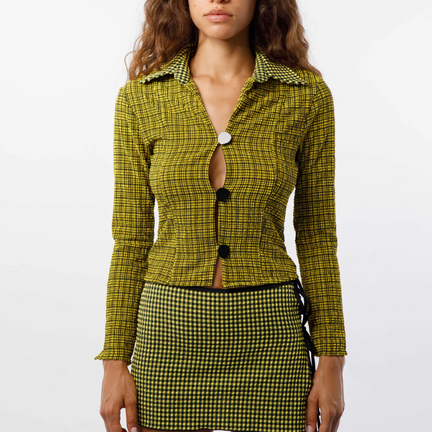 Meli Mini Skirt, Black/Yellow