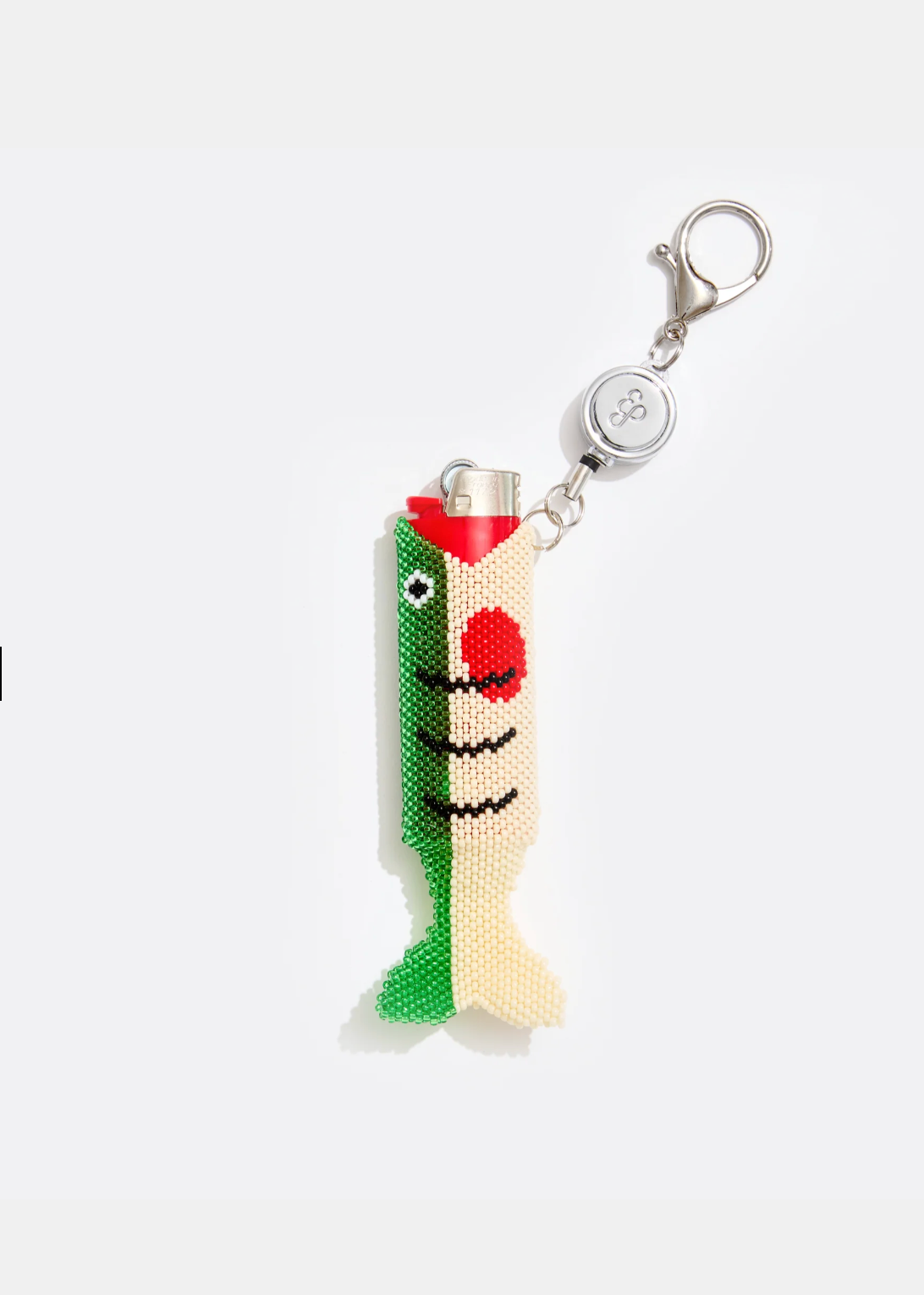 Green Beaded Fish Lighter Holder